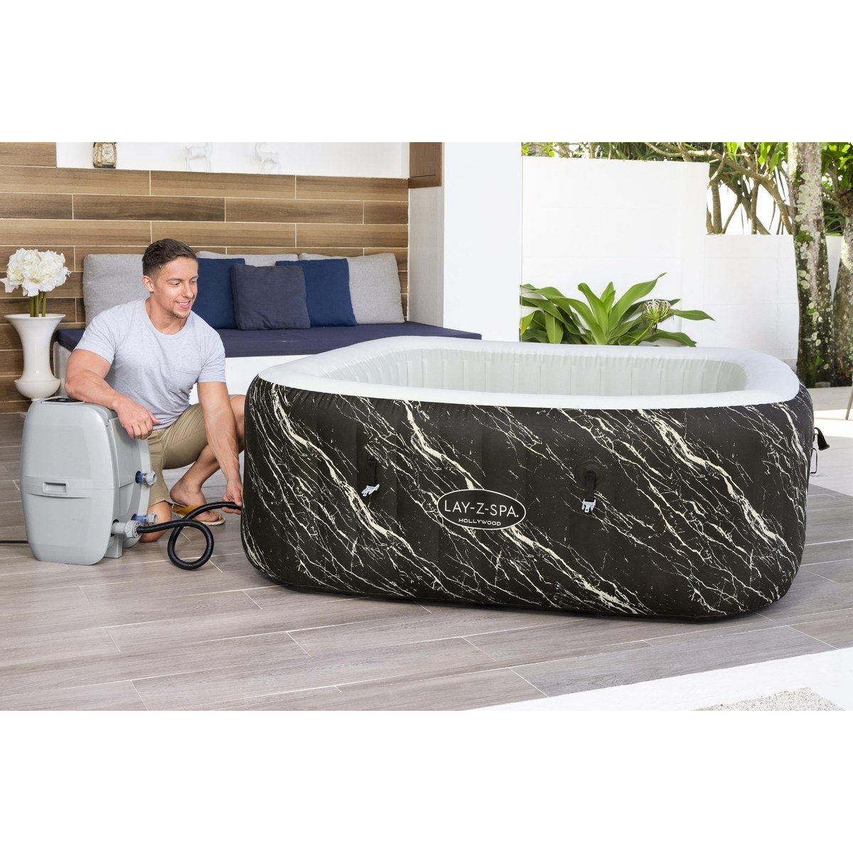 Lay-Z Spa Hollywood Airjet aufblasbare Spa - Quadratisch - 6 Personen
