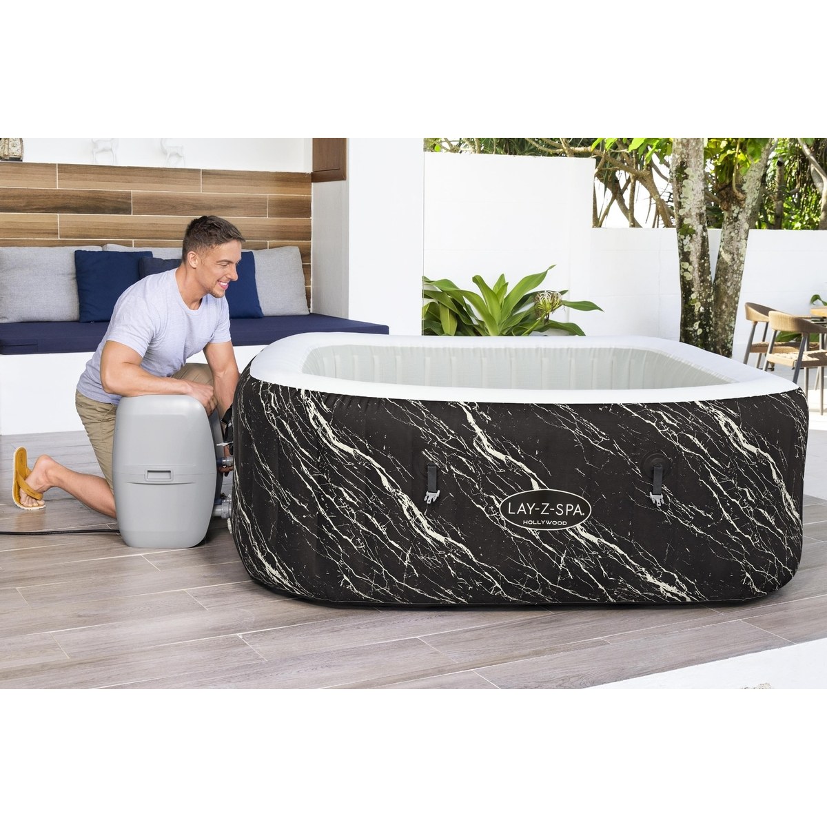 Lay-Z Spa Hollywood Airjet aufblasbare Spa - Quadratisch - 6 Personen