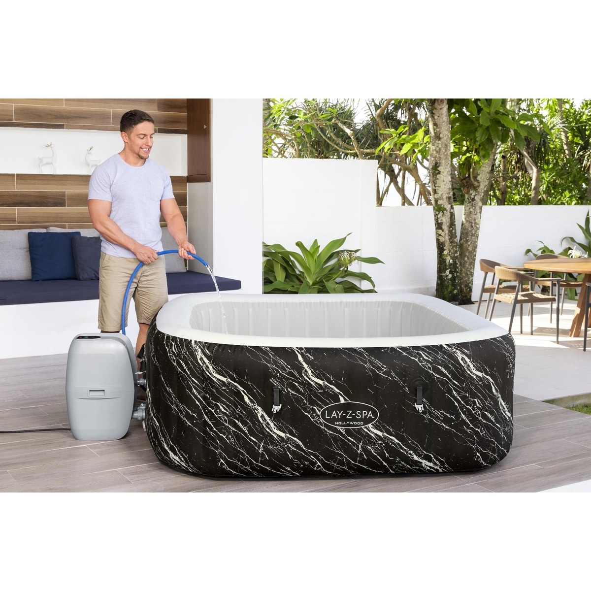 Lay-Z Spa Hollywood Airjet aufblasbare Spa - Quadratisch - 6 Personen