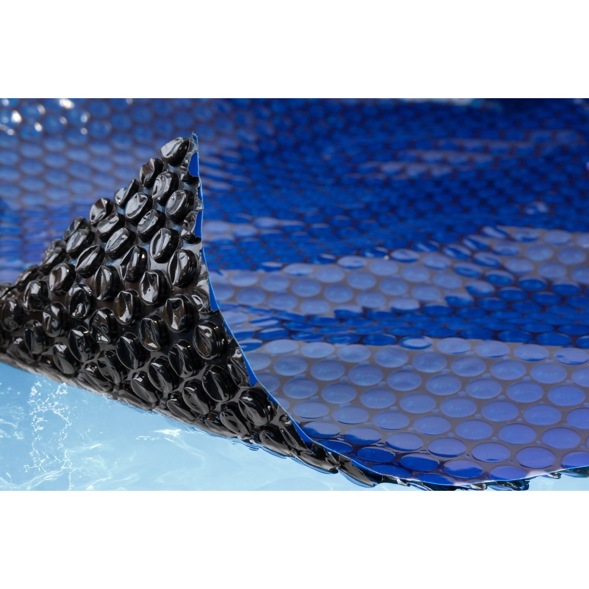 W'eau Solarabdeckung rechteckig - 450 x 220 cm (Planenmaß 433 x 202) - Schwarz/Blau
