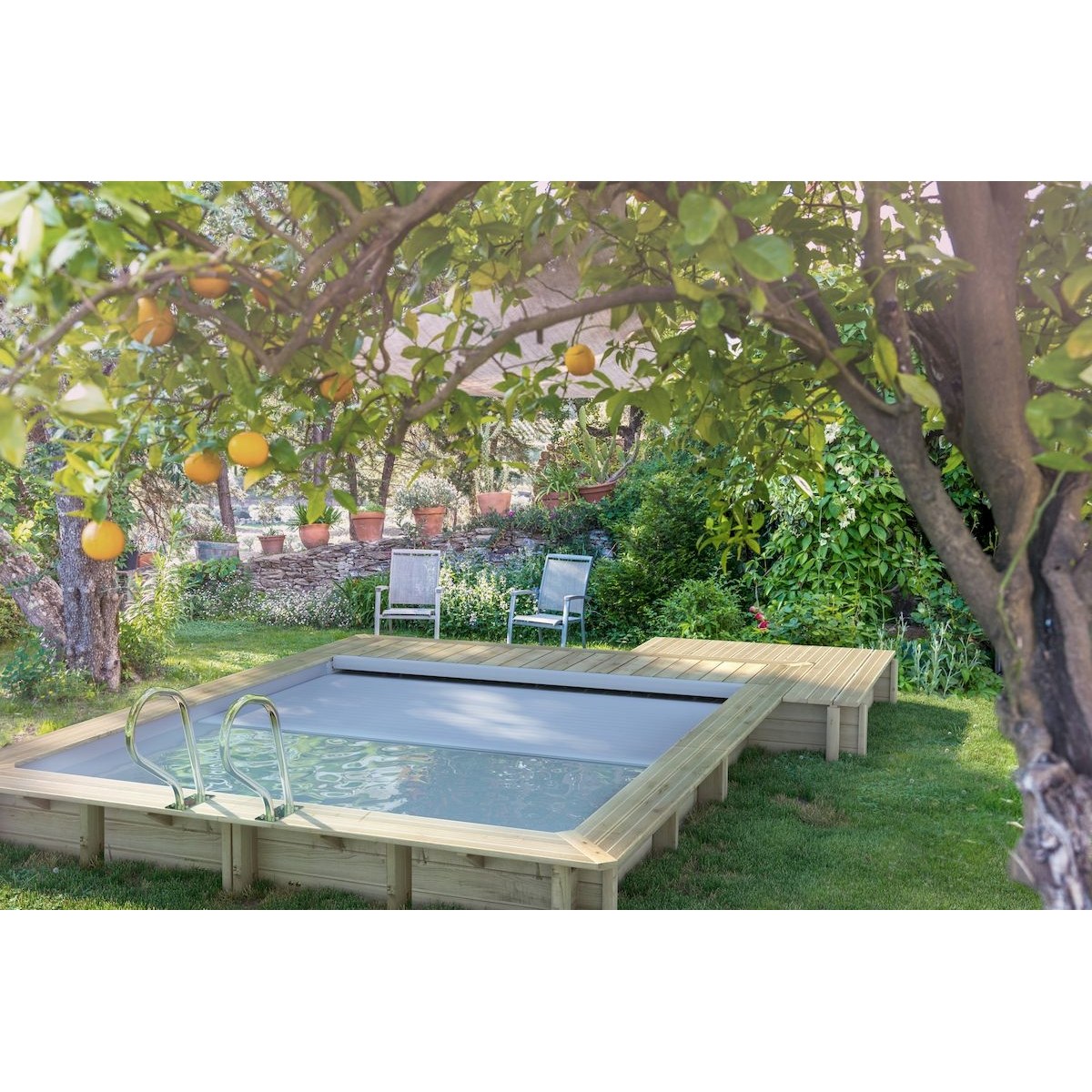BWT Compact Stadtpool - 4.20 x 3.50 x 1.33 m - mit Sandfilterpumpe und Verkleidung