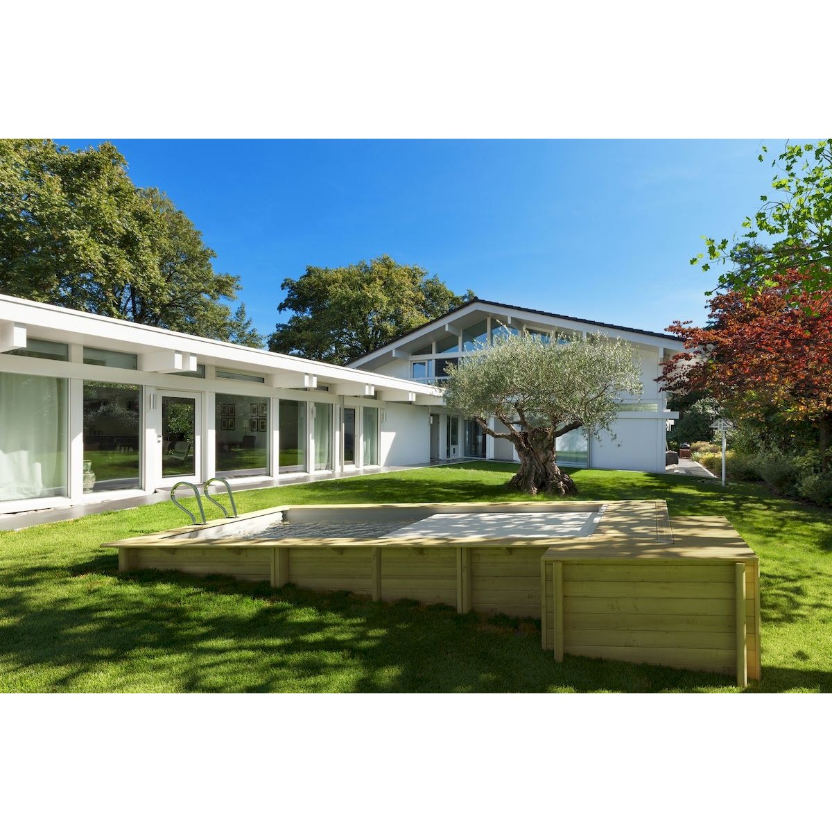BWT Compact Stadtpool - 4.20 x 3.50 x 1.33 m - mit Sandfilterpumpe und Verkleidung