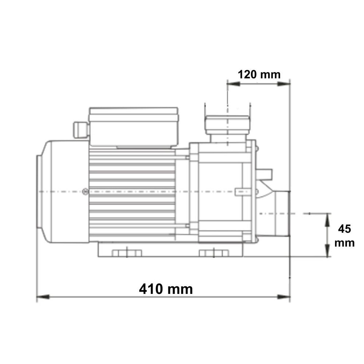 LX TDA200 Spa Massagepumpe 2 PS - 1 Geschwindigkeit