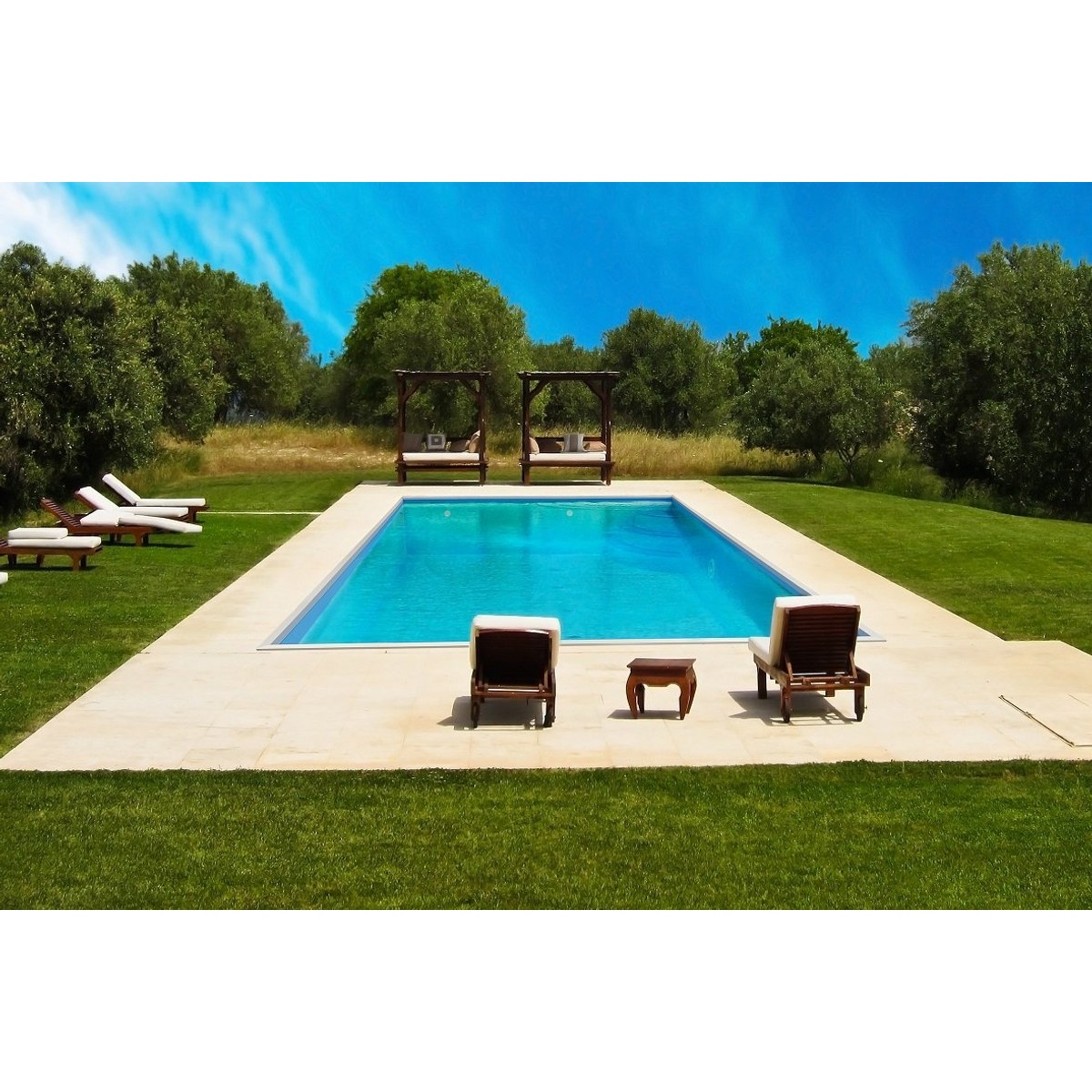 Polypropylen-Pool mit Ecktreppe - 6,10 x 3,10 x 1,50 m