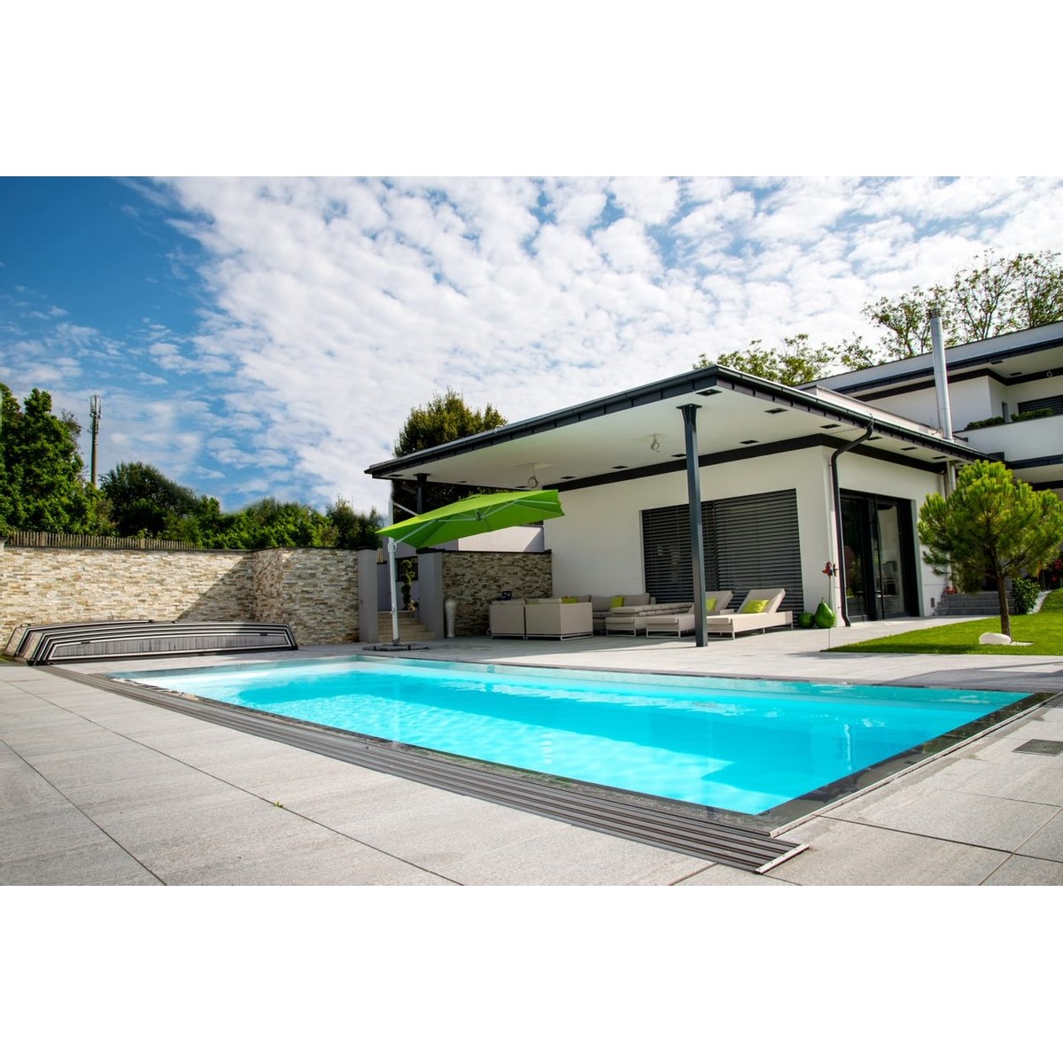 Polypropylen-Pool mit Ecktreppe - 6,10 x 3,10 x 1,50 m