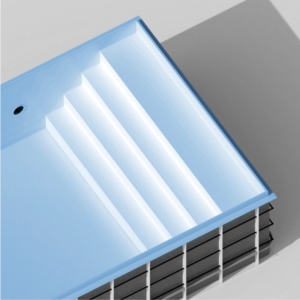 Polypropylen-Pool mit Treppe über die gesamte Breite - 7,20 x 3,50 x 1,50 m