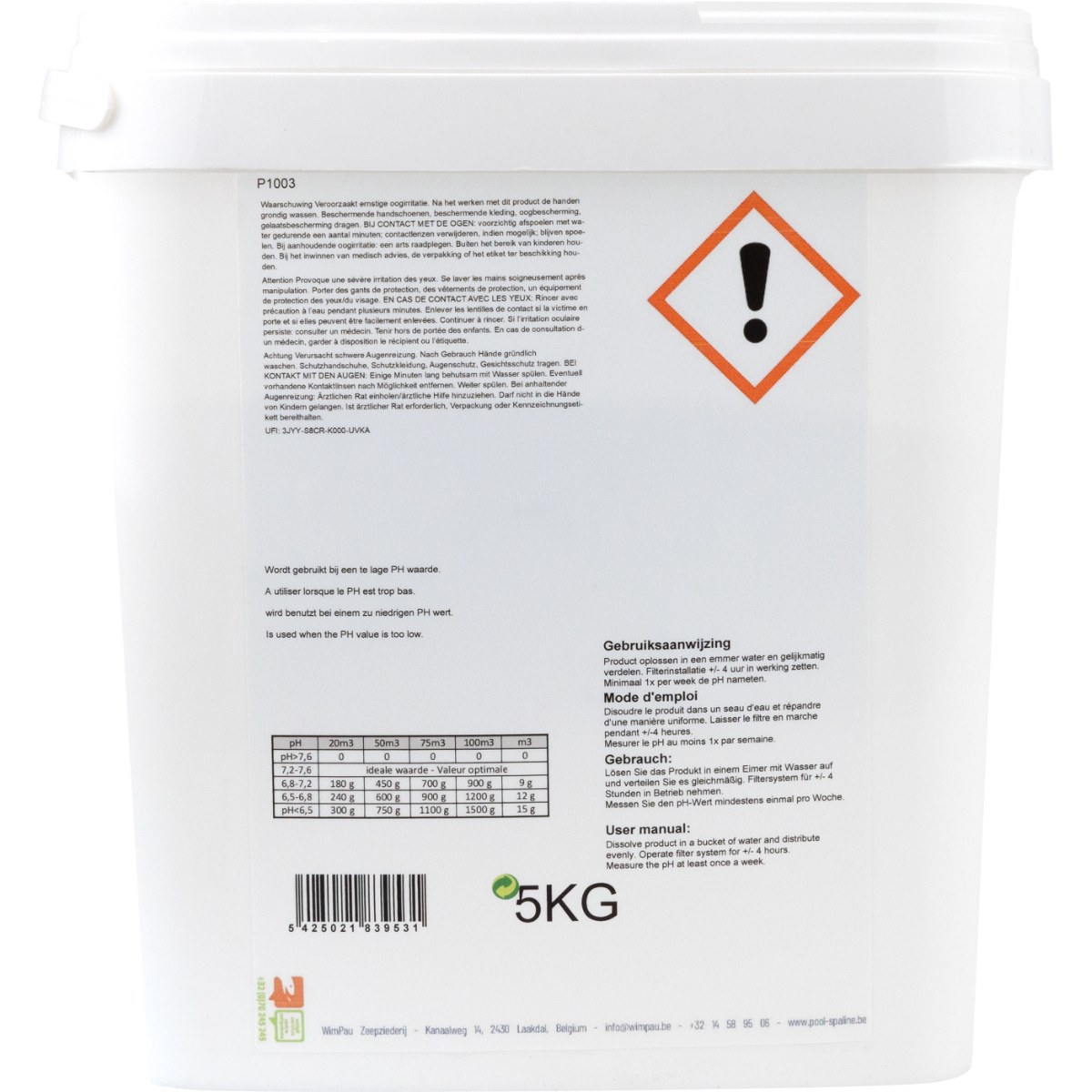 W'eau pH-Plus-Pulver - 5 kg