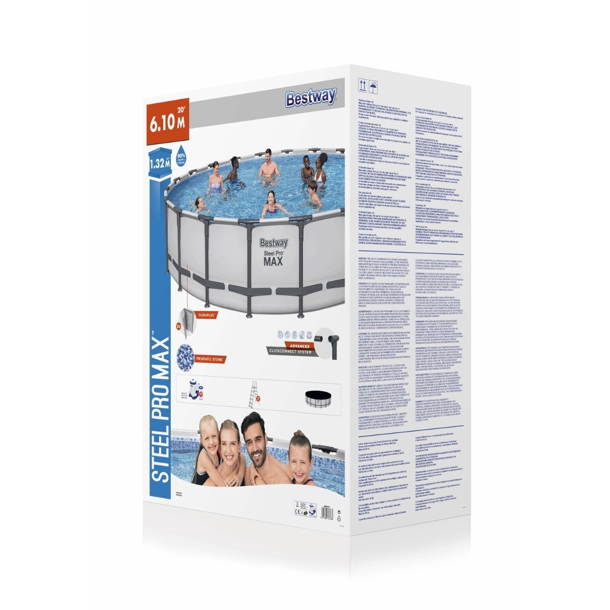 Bestway Steel Pro MAX Pool - 610 x 132 cm - mit Filterpumpe und Zubehör