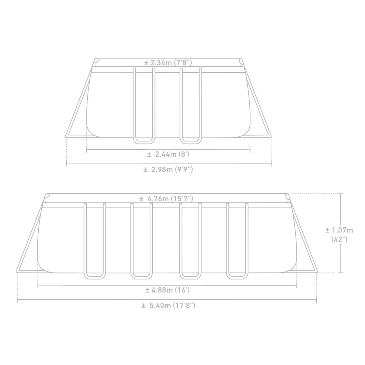 Intex Prism Frame Pool - 610 x 305 x 122 cm - mit Filterpumpe und Zubehör